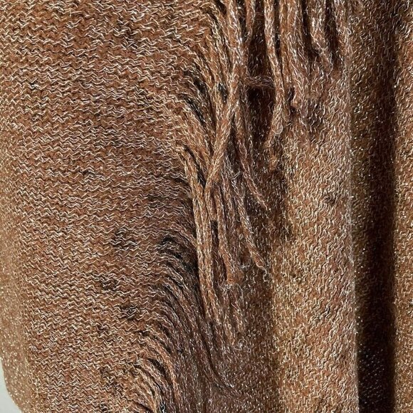 Soft Brown And Silver Metallic Reversible Animal Print Scarf Mob Wife Bold - Picture 4 of 7